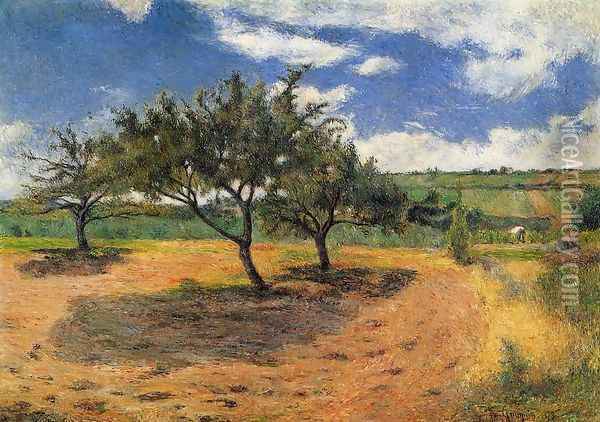 Apple Trees at l'Hermitage Oil Painting - Paul Gauguin