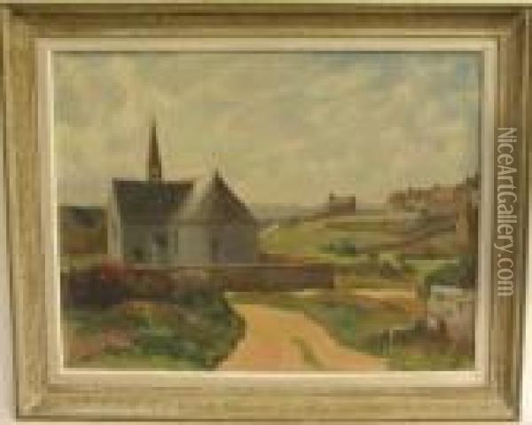 Dorflandschaft Oil Painting - Jules Le Roy