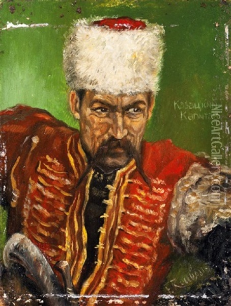 Portrat Eines Kosakenkapitans Oil Painting - Franz Roubaud