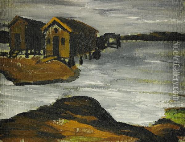 Strandbild Iii Oil Painting - Gunnar Loberg