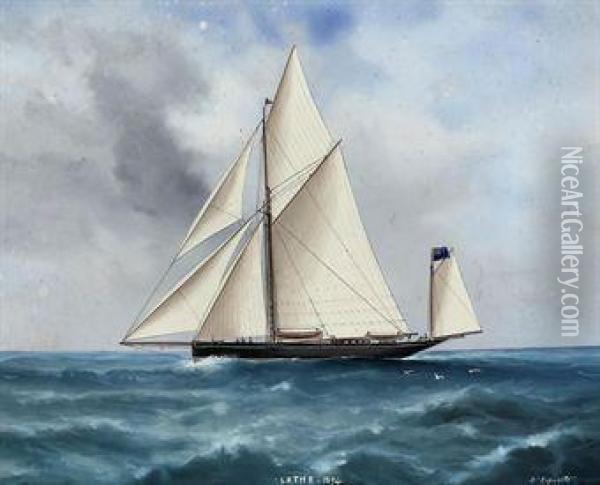 The Racing Yawl Oil Painting - Vincenzo D Esposito