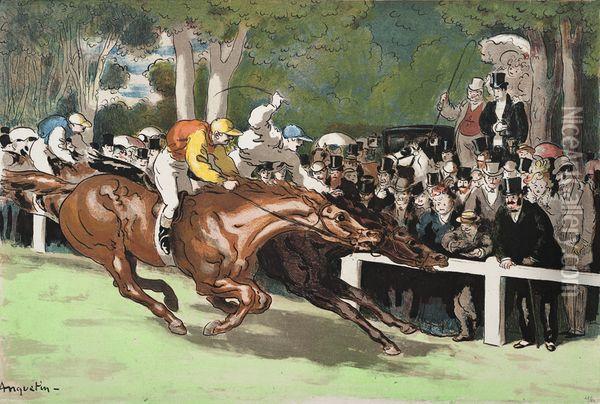 Un Canter Oil Painting - Louis Anquetin