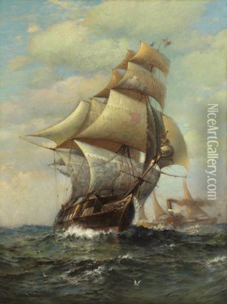 Sails & Steam Oil Painting - James Gale Tyler