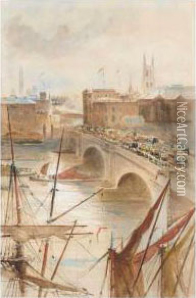 London Bridge Oil Painting - Charles James Lauder