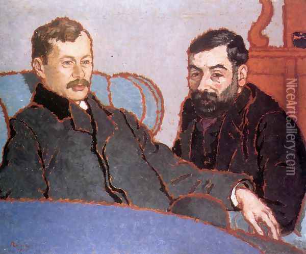 Elek Petrovics and Simon Meller 1912 Oil Painting - Jozsef Rippl-Ronai