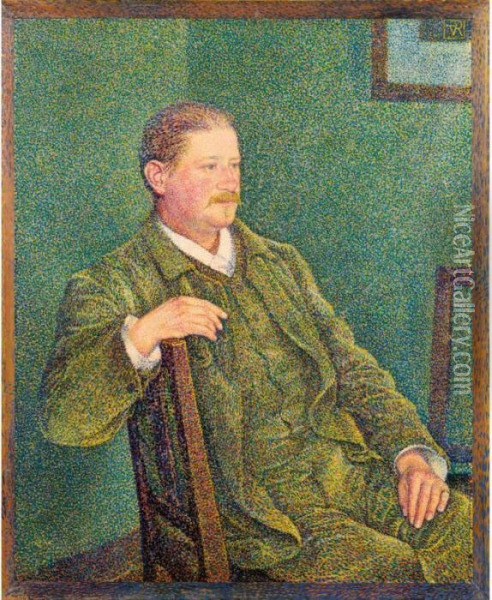 Portrait D'auguste Weber Oil Painting - Theo van Rysselberghe