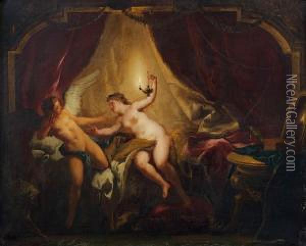 Psyche Et L'amour. Oil Painting - Jean Francois de Troy