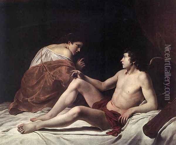 Cupid and Psyche 1628-30 Oil Painting - Orazio Gentileschi