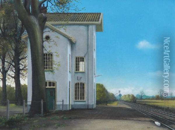 Stationnetje Te Laren, Gelderland Oil Painting - Jan Bos