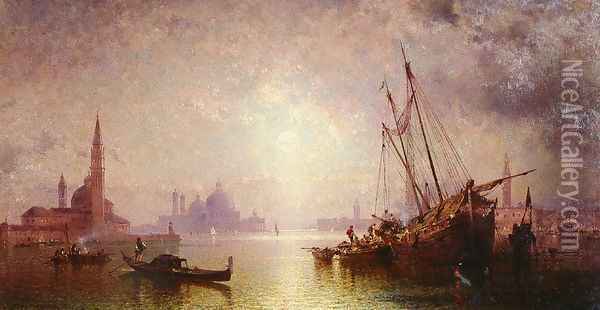 Venise - Vue De S. George Oil Painting - Franz Richard Unterberger