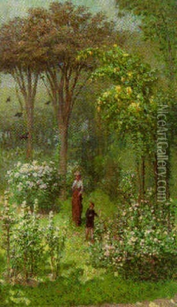 Dans Le Jardin Oil Painting - Ernest Quost