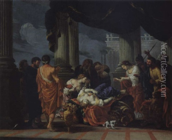 Der Tod Der Dido Oil Painting - Johann Heiss