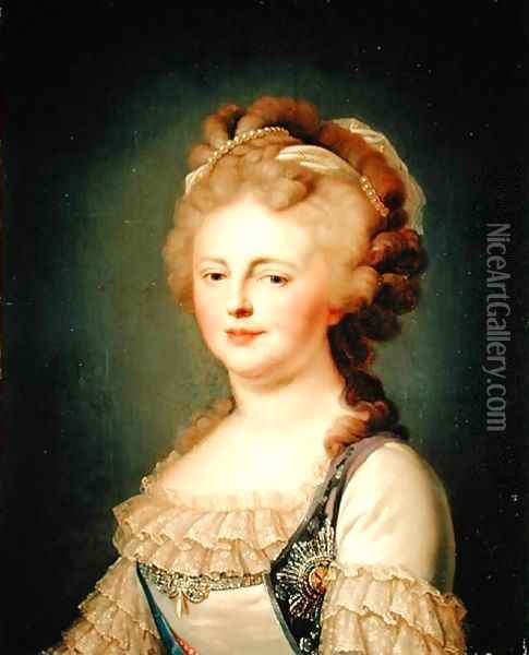 Portrait of Empress Maria Fyodorovna Oil Painting - Johann Baptist the Elder Lampi