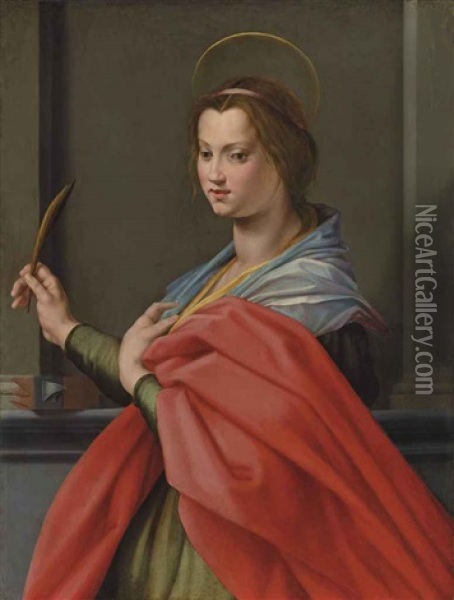 Saint Catherine Of Alexandria Oil Painting - Jacopo del Conte