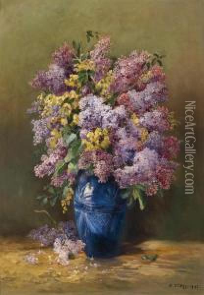 Bouquet Of Lilac In A Vase Oil Painting - Karl Vikas