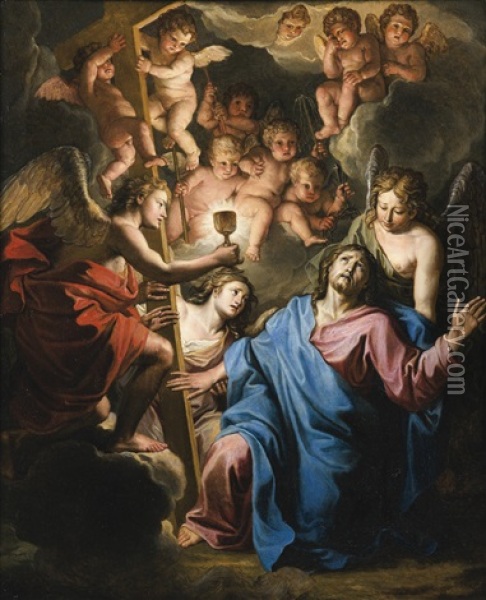 Christ At Prayer On The Mount Of Olives Oil Painting - Noel Coypel the Elder