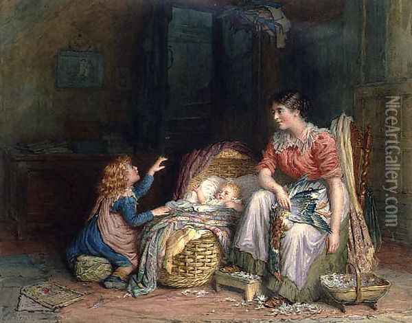 Telling Little Stories, 1900 Oil Painting - Robert W. Wright