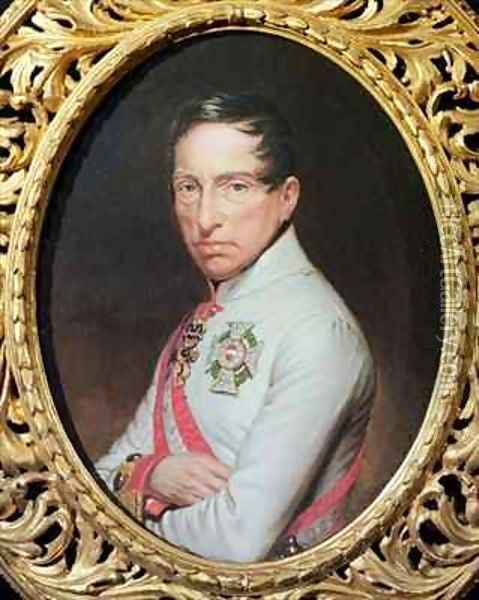 Portrait of General Archduke Karl of Austria (1771-1847) after Anton Einsle (1801-71) Oil Painting - Theodor Breidwiser or Breitwieser