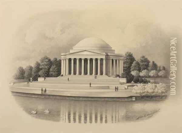 Jefferson Memorial Oil Painting - Alvin R. Meissner