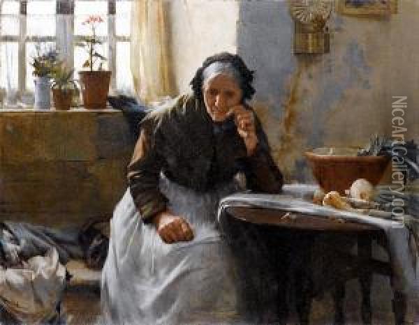 Alone (the Widow) Oil Painting - William Langley