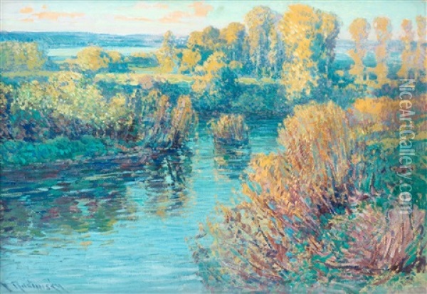 Landskap Vid Elbe Dalen Oil Painting - Vaclav Radimsky