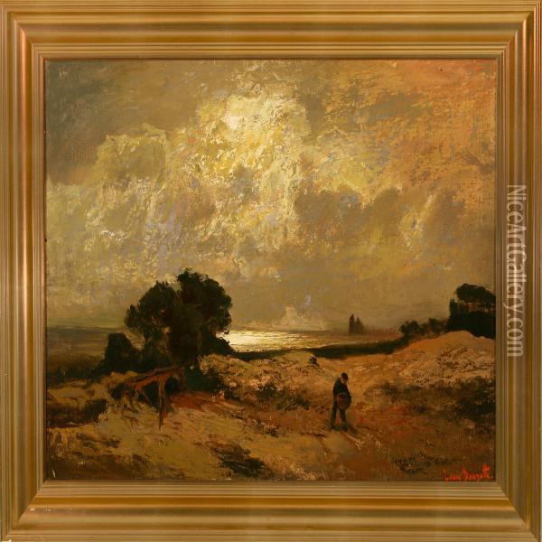 Coastal Scene Oil Painting - Louis, Carl Ludwig Douzette