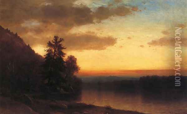 Adirondack Twilight Oil Painting - Samuel Colman