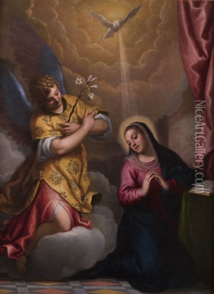 Die Verkundigung An Die Jungfrau Maria Oil Painting - Jacopo Palma il Giovane