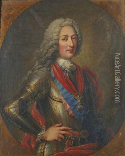 Portrait Du Duc Louis D'orleans Oil Painting - Charles-Antoine Coypel