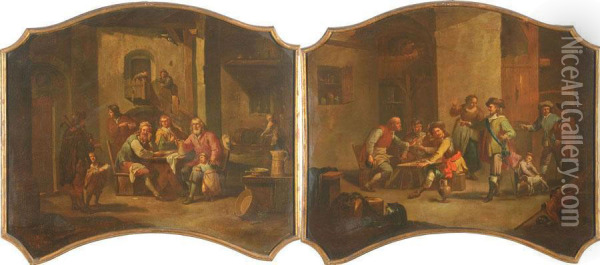 Scene Di Interni Con Giocatori Oil Painting - Franz Anton Meyer