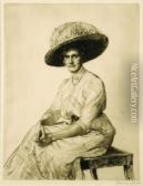 Portrait Of Mrs Hamilton Oil Painting - Francis H. Dodd