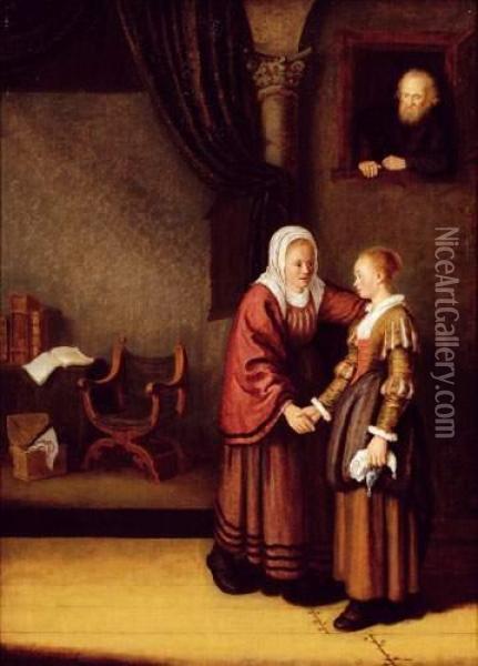 La Fille Enceinte Oil Painting - Abraham de Pape