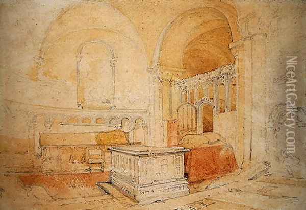 Interior of Norwich Cathedral 2 Oil Painting - John Sell Cotman