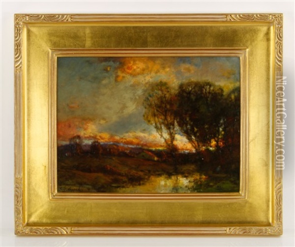 River Landscape Oil Painting - Charles P. Appel