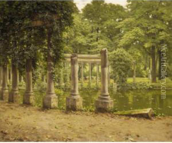 Le Parc Monceau Oil Painting - Henri Biva