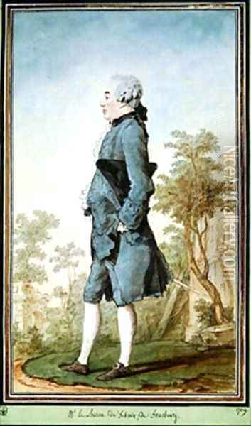 Baron de Schmidt 1769 Oil Painting - Louis Carrogis Carmontelle