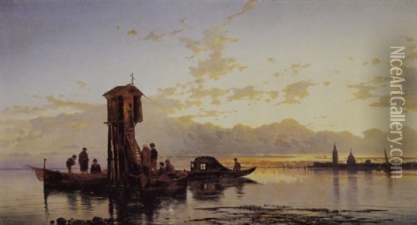 Preghiera Del Vespro In Laguna Oil Painting - Hermann David Salomon Corrodi