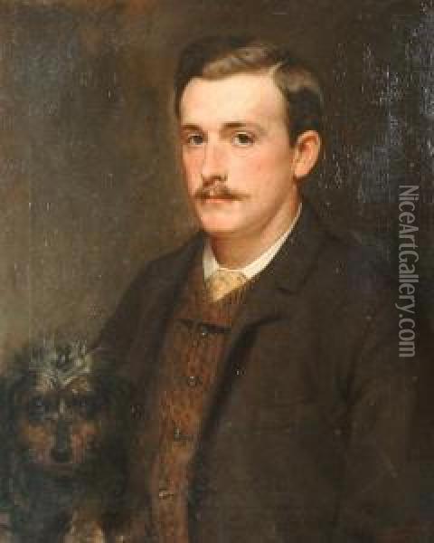 Portrait Of Edmund Denham Spurrell With His Dog 