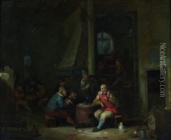Interieur D'auberge Oil Painting - Egbert Van Heemskerk Le Vieux