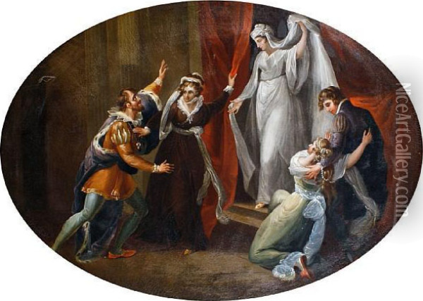 Scene From The Winter's Tale Oil Painting - Benjamin West