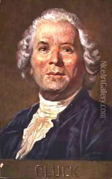 Portrait of Christoph Willibald Von Gluck 1714-1787 German opera composer Oil Painting - Albert Eichhorn