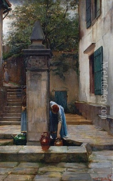 Washerwomen Oil Painting - Walter Frederick Roofe Tyndale
