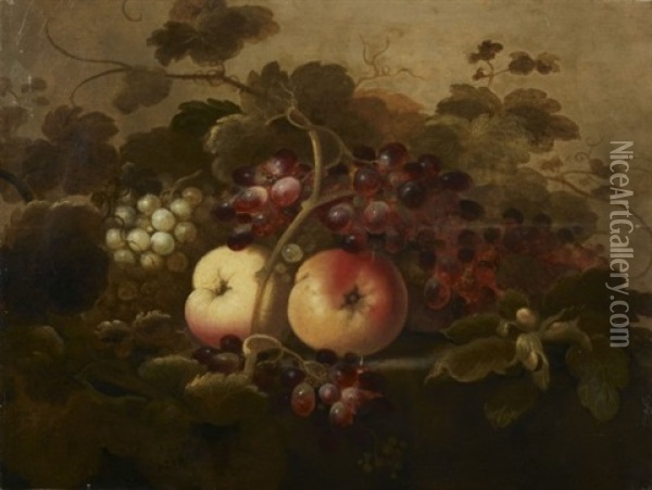Nature Morte Aux Raisins, Pommes Et Noisettes Oil Painting - Roelof Koets the Elder