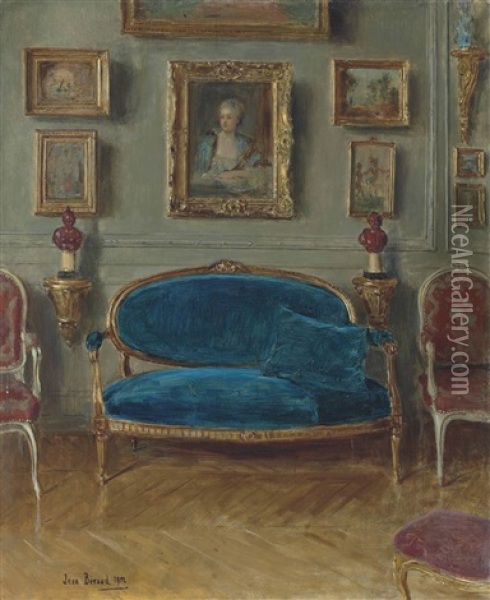 Le Canape Bleu Oil Painting - Jean Beraud