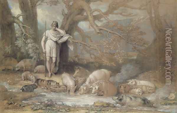 Bladud in Exile Oil Painting - Benjamin West