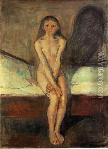 Puberty Oil Painting - Edvard Munch