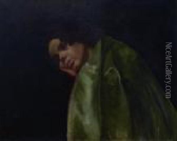 Studie Van Een Dromende Vrouw Oil Painting - Francois Martin-Kavel