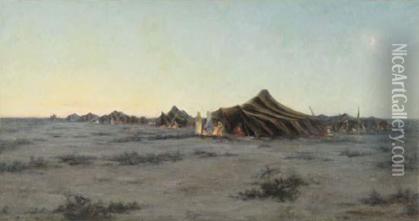 Campement Dans Le Desert Oil Painting - Alphonse Germain-Thill