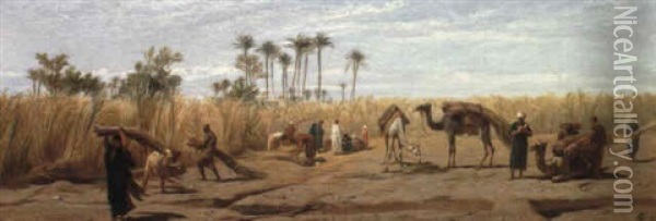 The Sugar Cane Harvest Oil Painting - Frederick Goodall