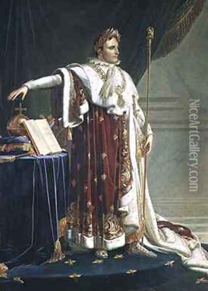 Portrait of Napoleon I in his Coronation Robes Oil Painting - Anne-Louis Girodet de Roucy-Triosson